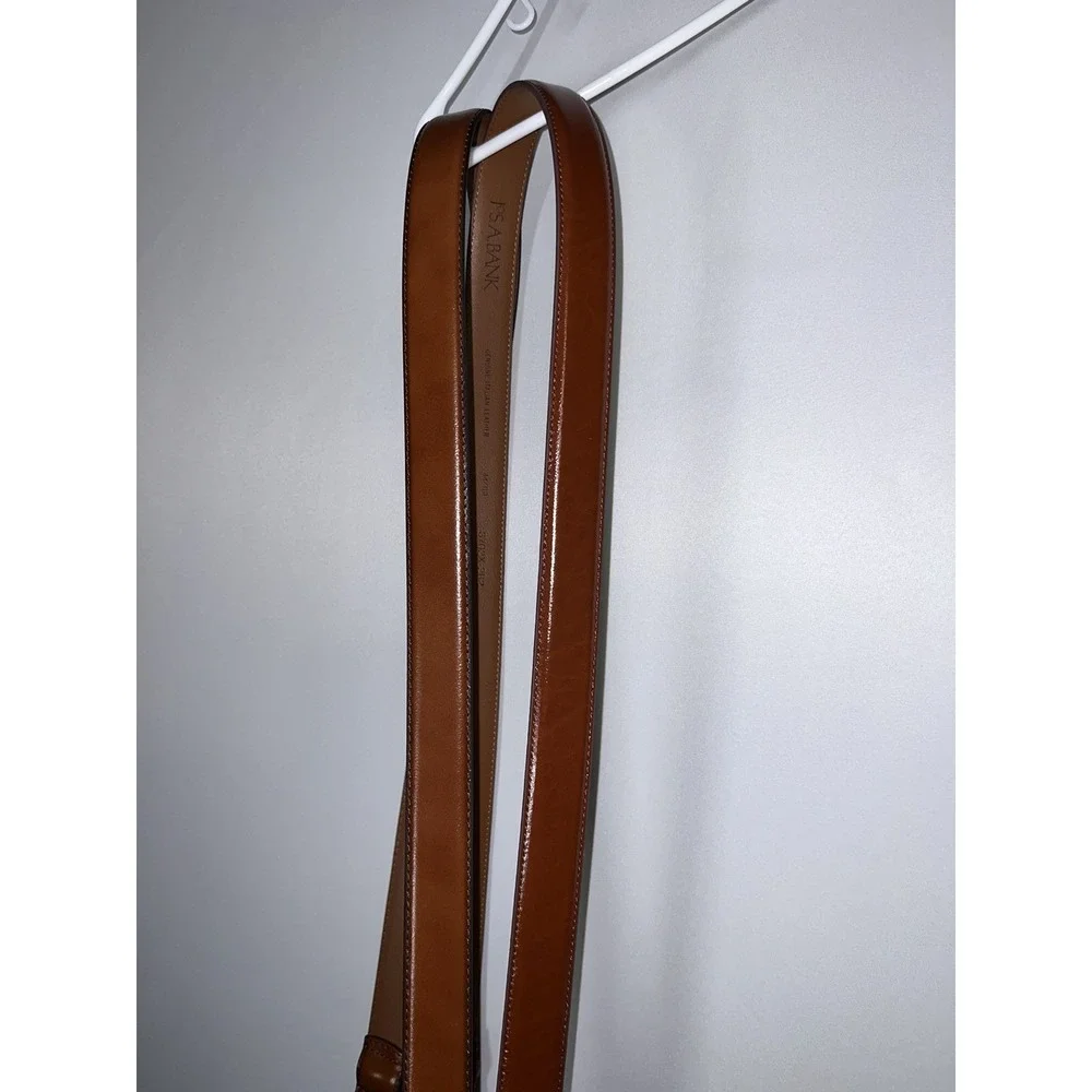 JoS. A. Bank Men's Tan Brown Genuine Italian Leather Belt Sz 44 Set Of 2‎ NEW